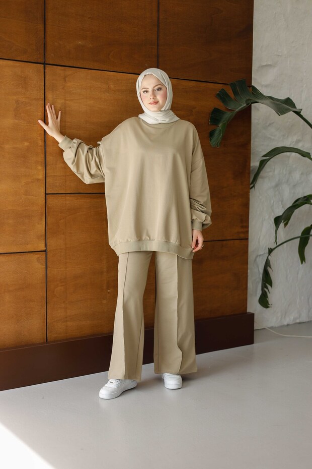 OVERSİZE PREMİUM EŞOFMAN TAKIM AÇIK HAKİ - 2