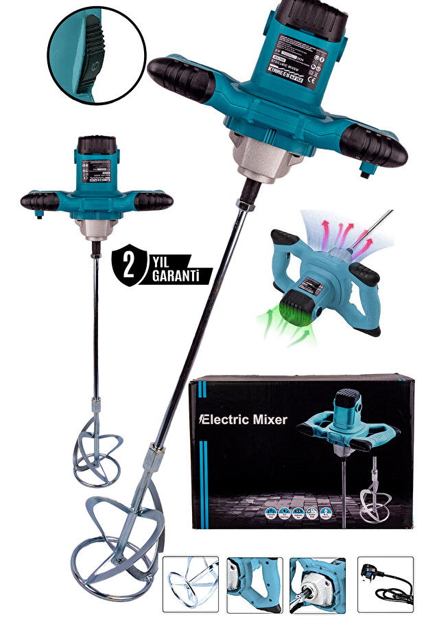 Profesyonel 1800w Devir Ayarlı Elektrikli Alçı Boya Ve Harç Karıştırıcı Mikser - 1