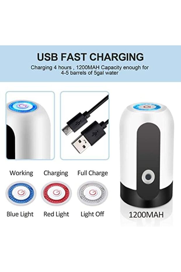 موزع مياه أوتوماتيكي مع مضخة مياه شرب أوتوماتيكية قابلة لإعادة الشحن عبر USB - 7