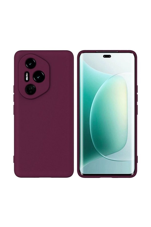 Honor 400 Pro Compatible Silicone Case - Camera Protected Flexible Pastel Color Cover - Burgundy