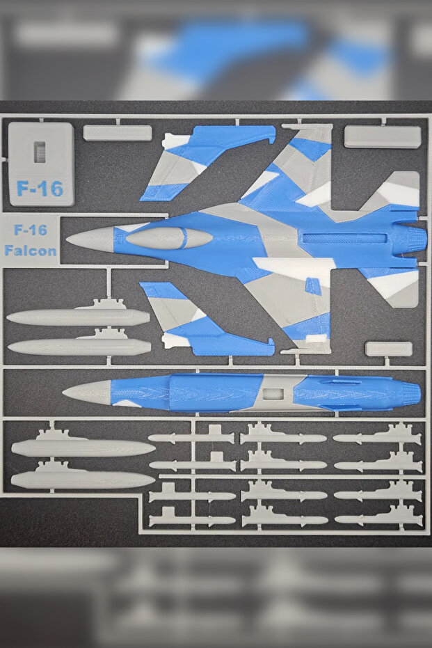 F-16 Savaş Uçağı Modeli | Koleksiyonluk Dekoratif Maket | 3D Tasarım - 4