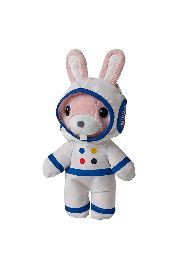 AFTONSPARV Soft toy with astronaut suit, rabbit, 28 cm