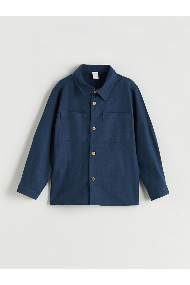 LCW Kids Basic Gabardin Uzun Kollu Erkek Çocuk Gömlek - 3
