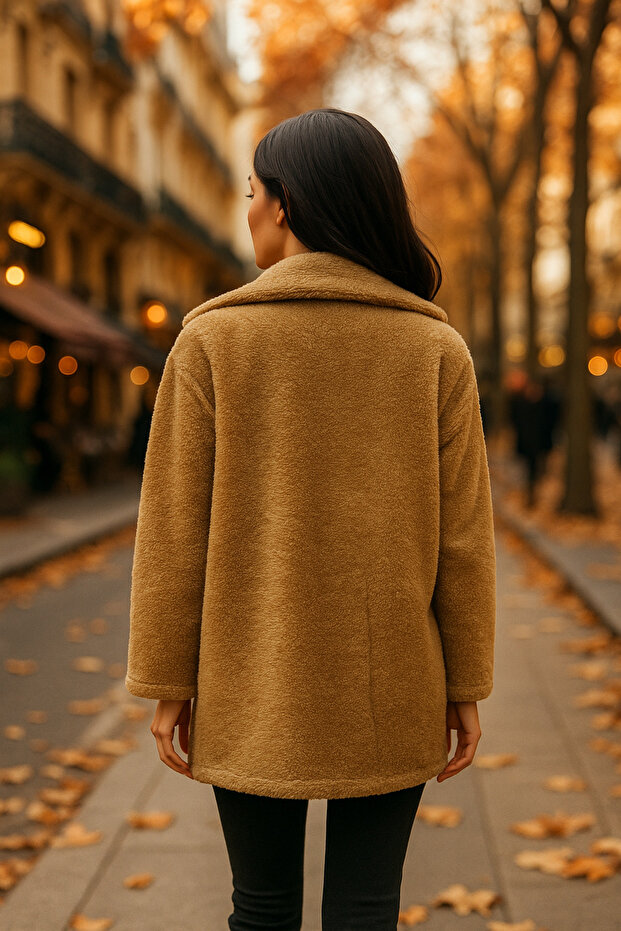 معطف قطيفة بجيب بأزرار - 2