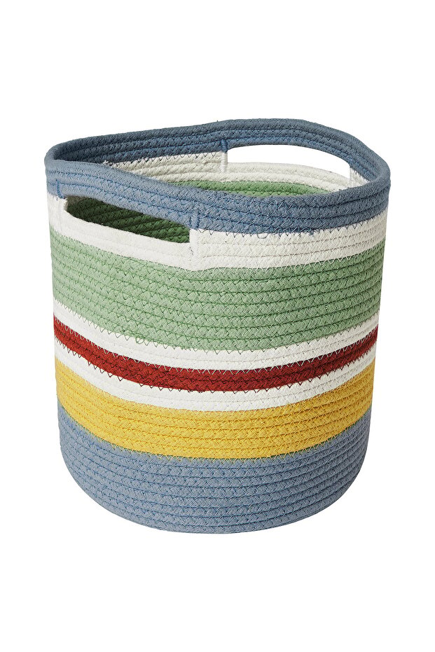 STRANDSKATA Storage bag, braided/multicolour, 20 cm