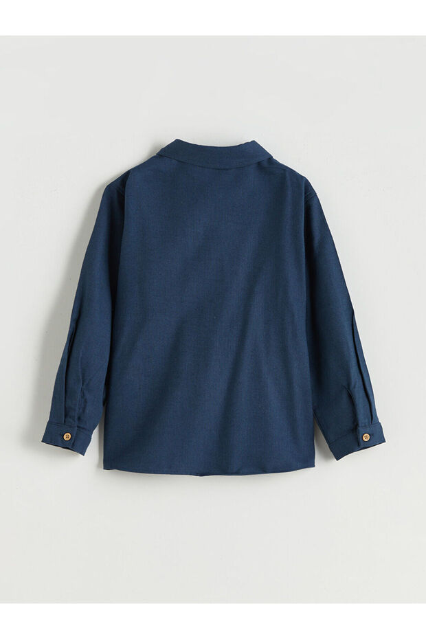 LCW Kids Basic Gabardin Uzun Kollu Erkek Çocuk Gömlek - 4