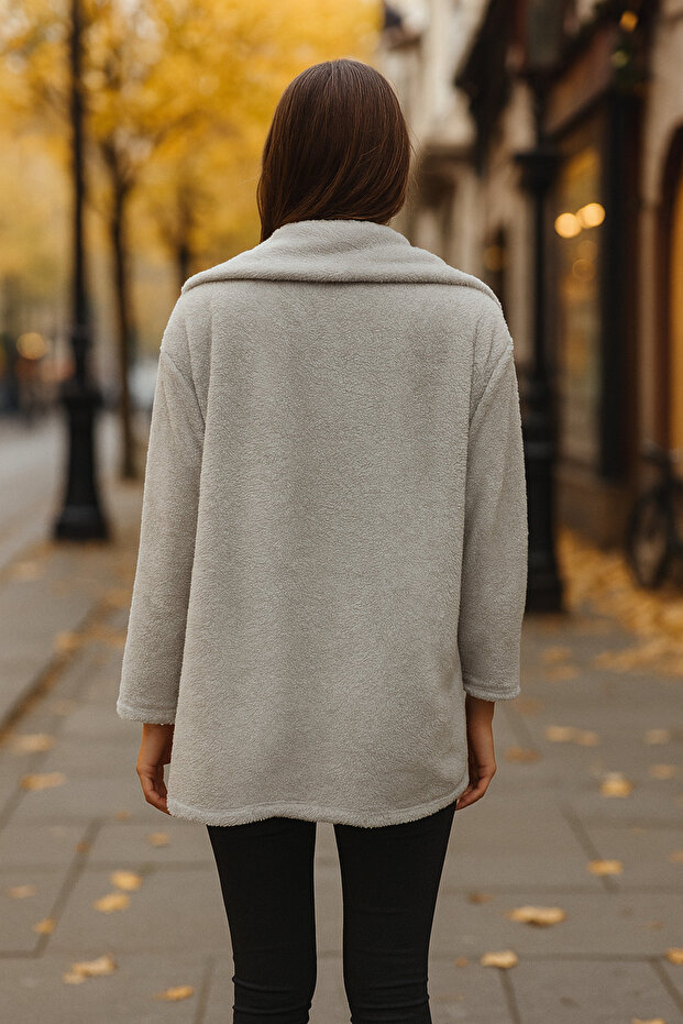 معطف قطيفة بجيب بأزرار - 2