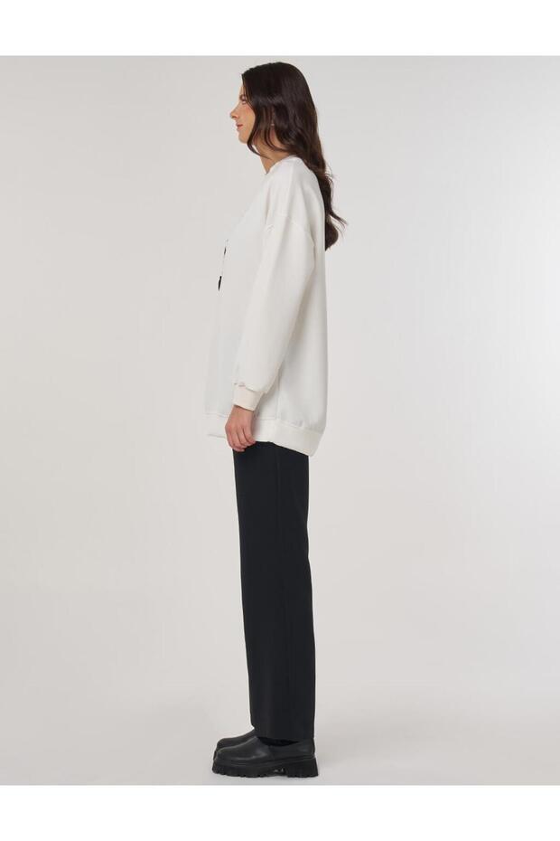 Hanorac brodat Ecru - 4