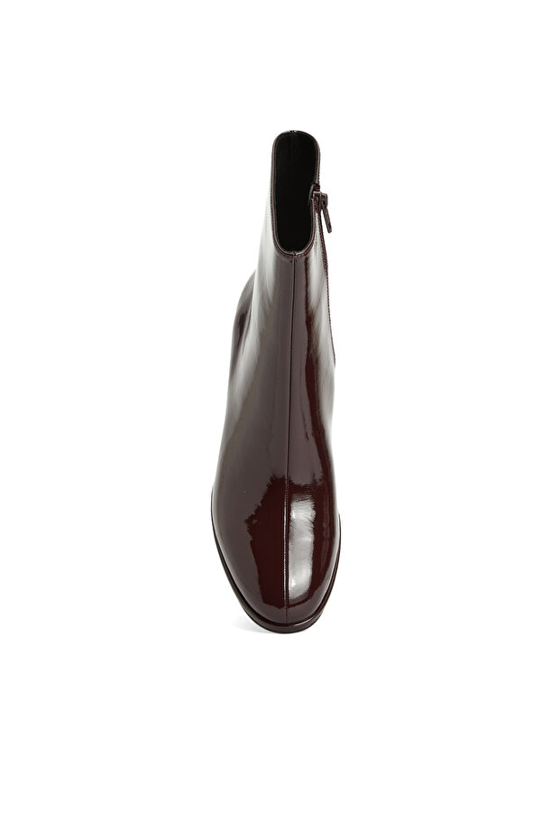 Bordo Kadın Parlak Bot - 4