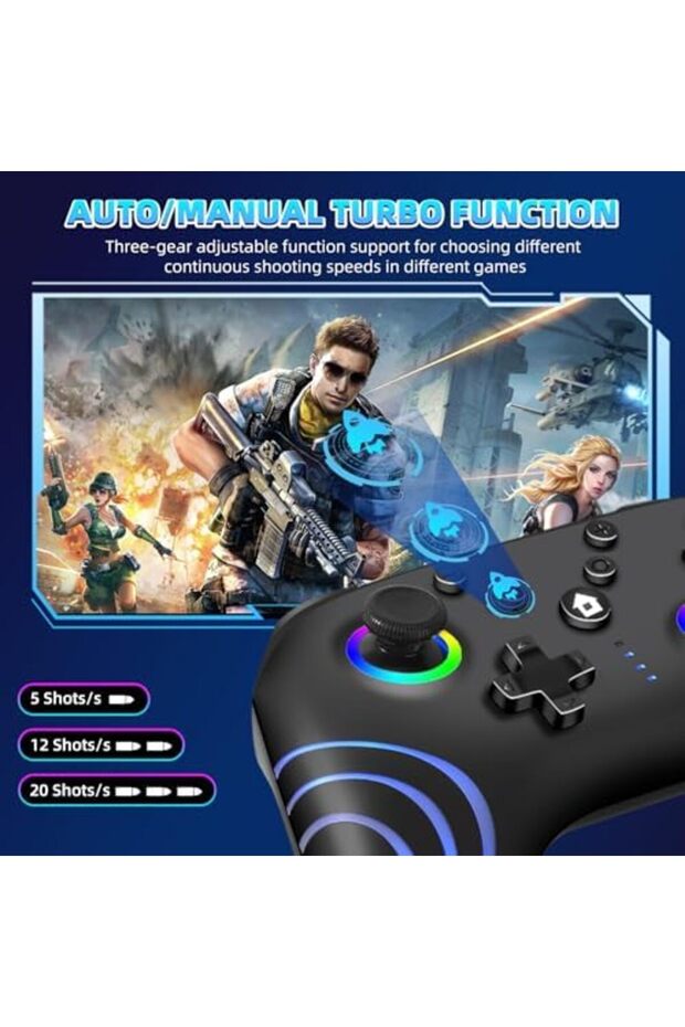 Switch Controller Compatible with Switch/Lite/OLED/PC, Wireless Switch Pro Controller With RGB - 8