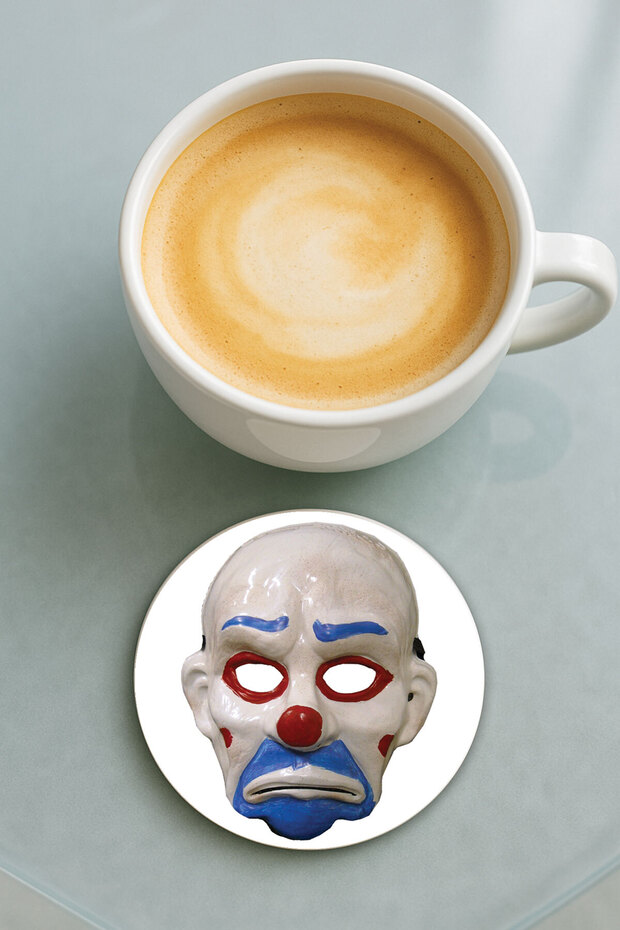 قاعدة كوب دائرية من البليكسي جلاس مع نقش مطبوع لشخصية مهرج منفردة - 1