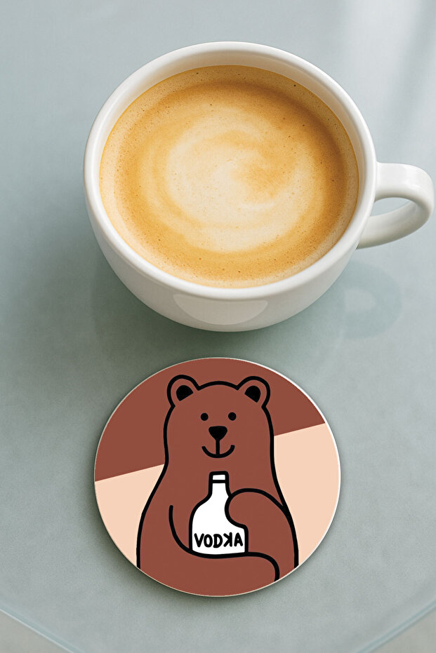 قاعدة كأس فودكا فردية من البليكسي المستدير مع نمط مطبوع - 1