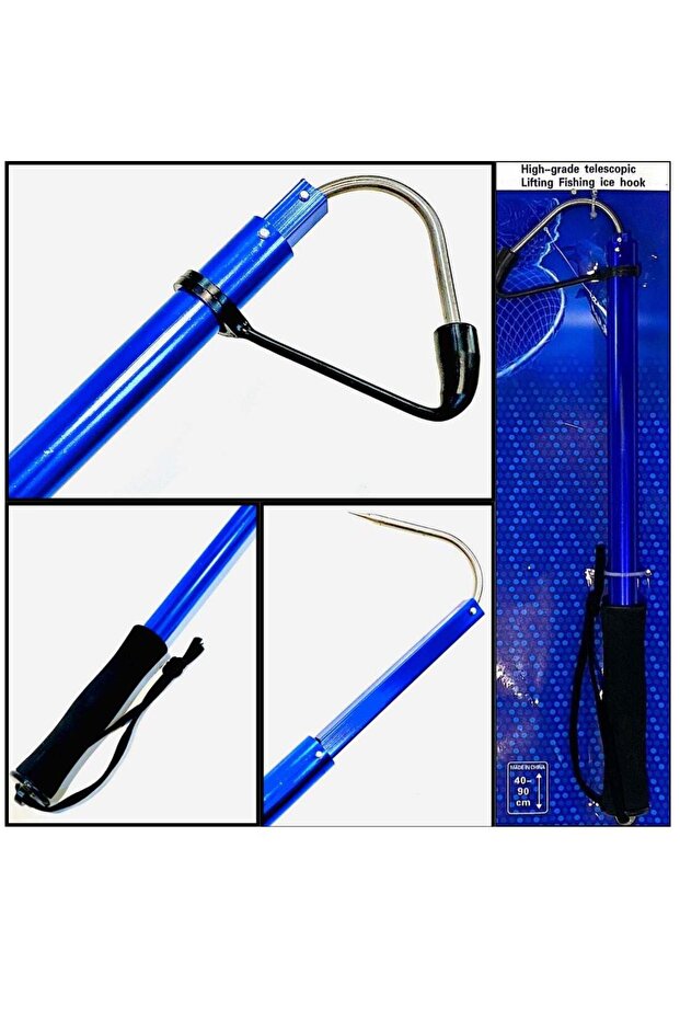 Fishing Spear Hook Tackle Fish Landing Gaff 90 Cm long Folding 2 Section Extendable Telescopi