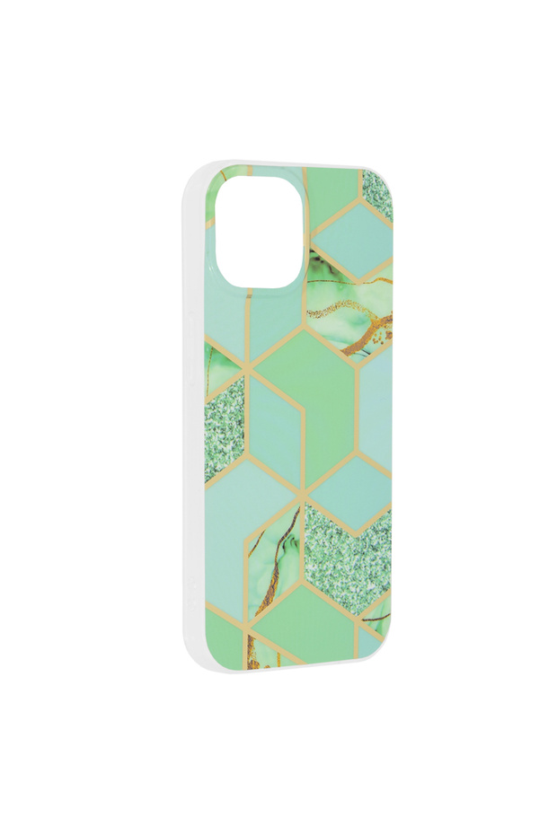 Husa iPhone 15 Marble, Green Hex - 2