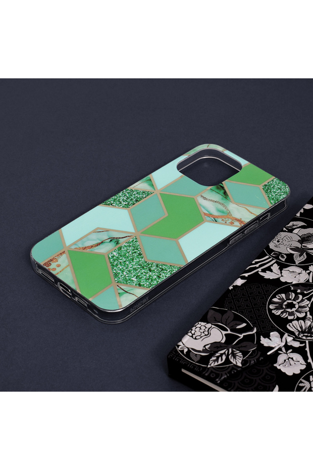 Husa iPhone 13 Pro Max Marble, verde - 4