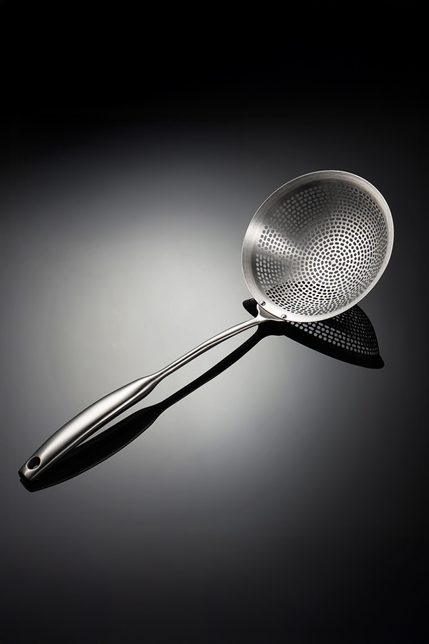 Stainless Steel Perforated Ladle Spoon – Oil Straining Frying Boiling Colander 18 cm