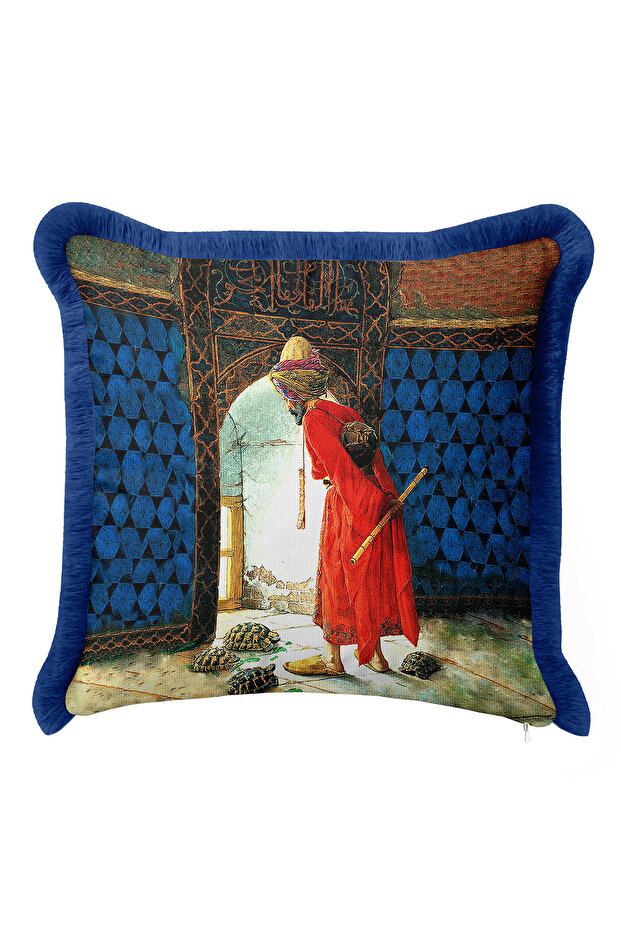 وسادة زخرفية مزخرفة بشراشيب من أوسمان حامدي بي - 45 × 45 سم