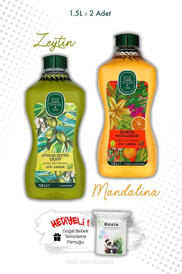 Ayvalık Olive Blossom and Bodrum Tangerine Liquid Soap 1.5L and Rosie