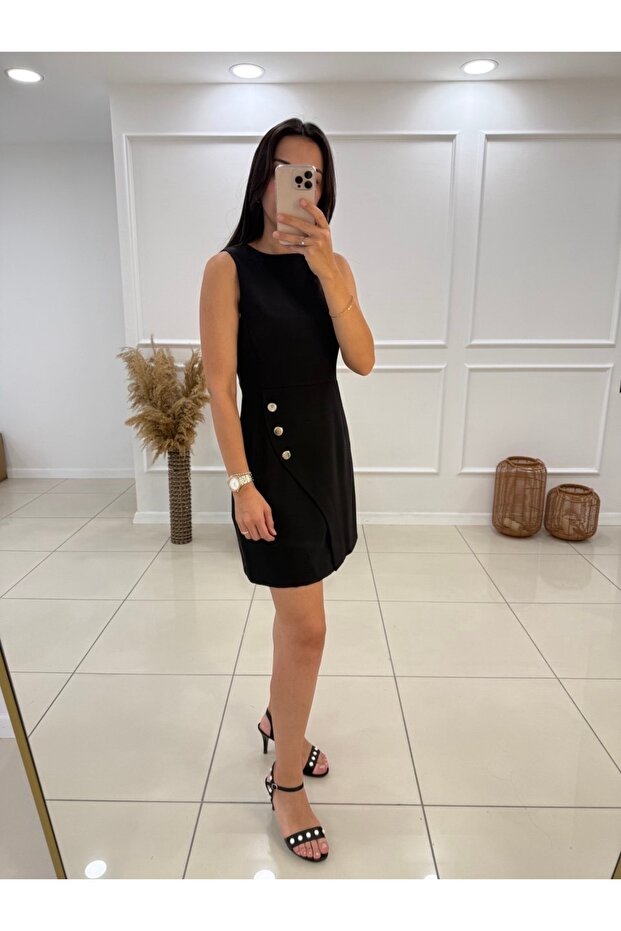 Düğmeli Elbise - 3