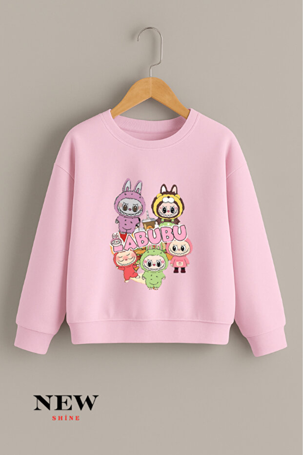 Labubu Printed Unisex Kids Crew Neck Sweatshirt