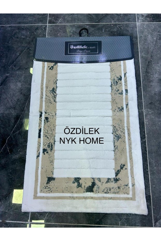 Özdi̇lek 2-Piece Bath Mat Toilet Set. It Is an Original Product. Cream Color