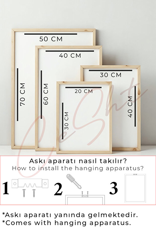 Yapraklar 3 Parça Ahşap Çerçeveli Tablo - 3