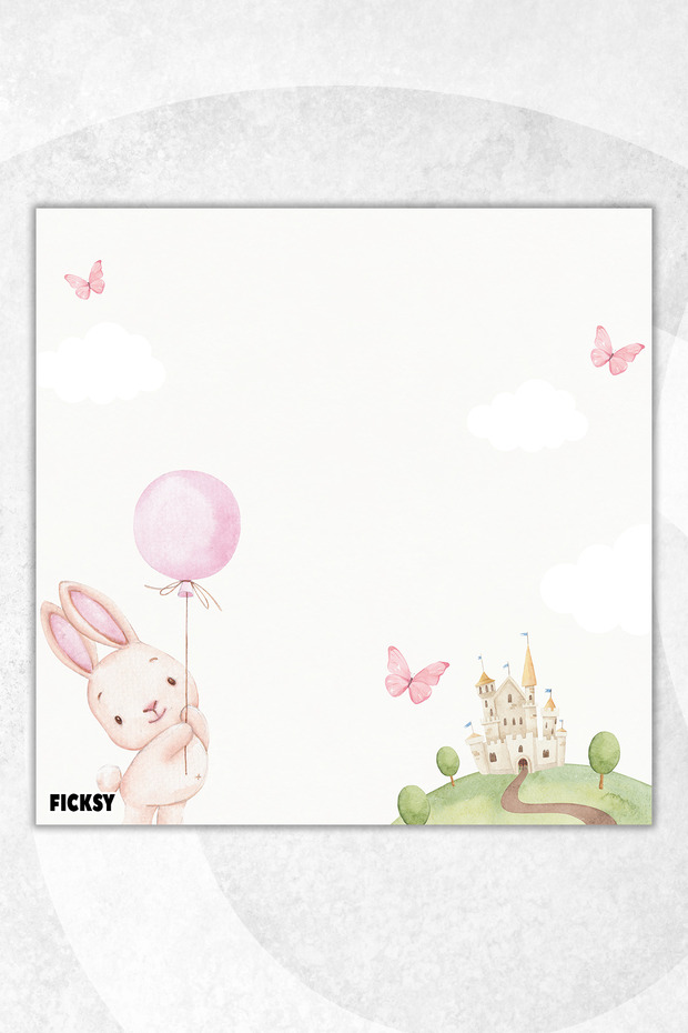 Rabbit Notepad - 9*9 cm Size - 50 Sheets - Notepad - Memopad - Note Paper - to Do List - Notebook - 1