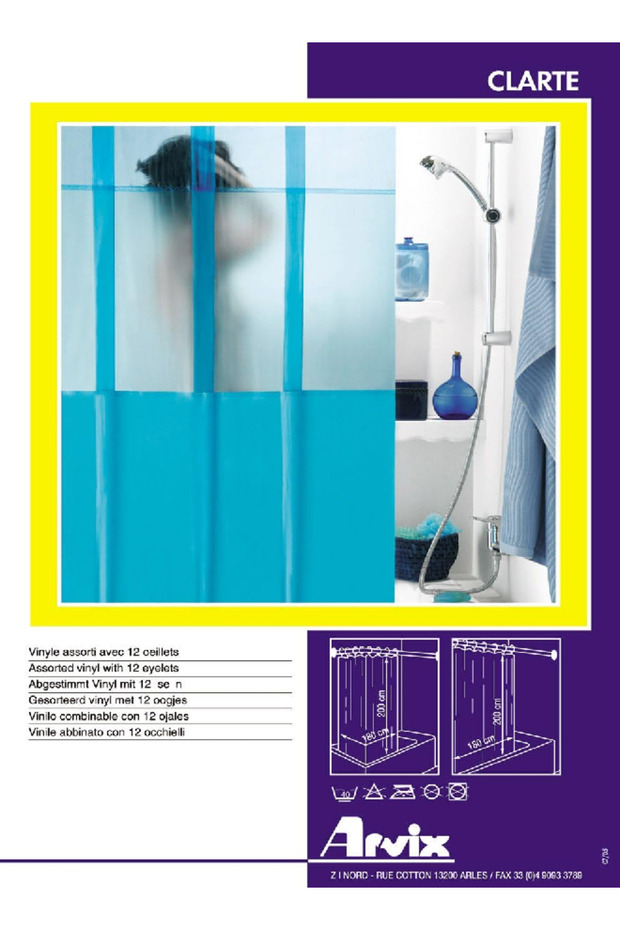 Shower Curtain, 180 x 200 cm Vinyl Cassette Design (Rings Not Included)