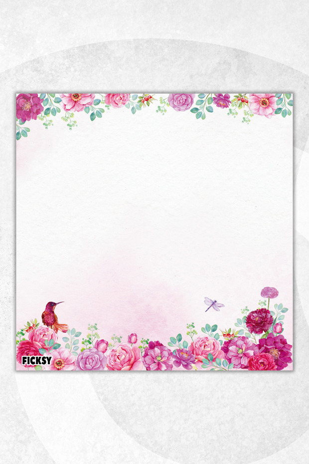 Flower Memo Pad - 9*9 cm Size - 50 Sheets - Notepad - Memopad - Note Paper - to Do List - Notebook - 1