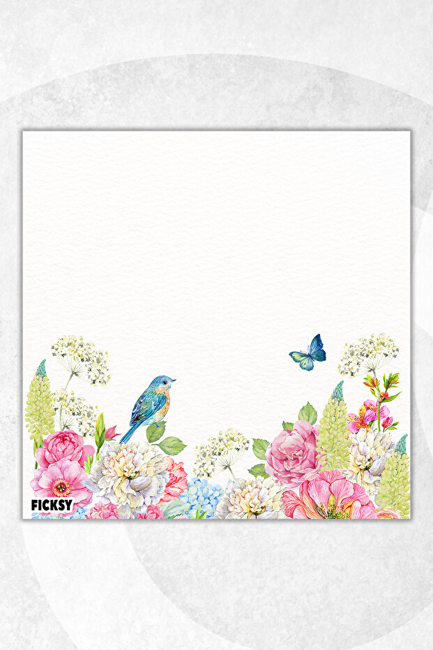 Flower Memo Pad - 9*9 cm Size - 50 Sheets - Notepad - Memopad - Note Paper - to Do List - Notebook - 1