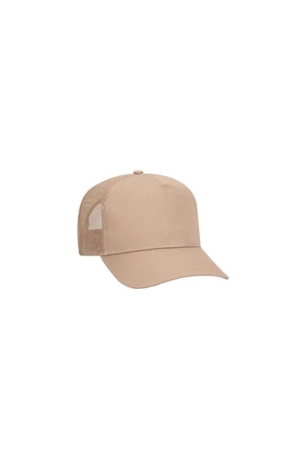 Beige Mesh Flat Hat