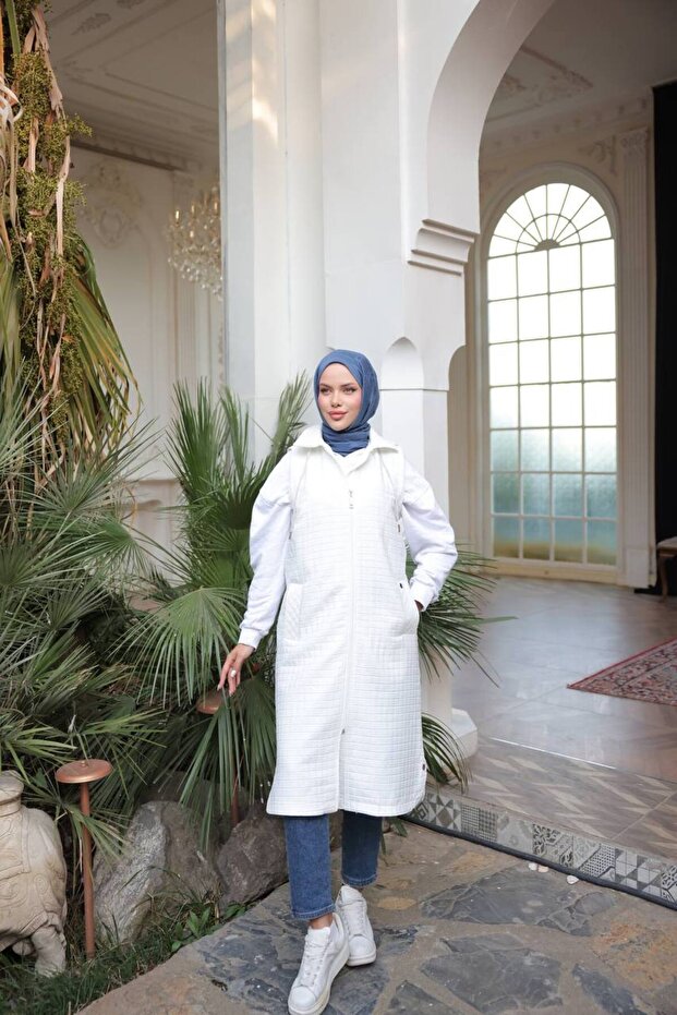 Kapitone Uzun Yelek - 1