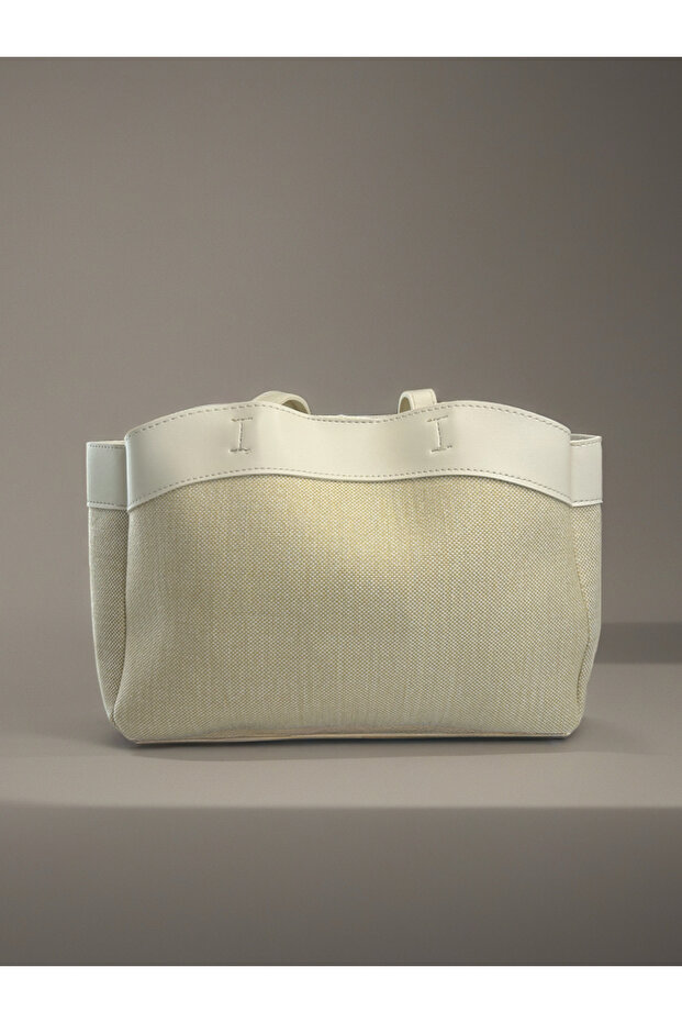 Defne Model Cream Women's Hand and Shoulder Bag