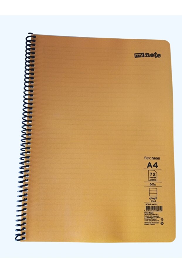 دفتر ملاحظات My Note كبير الحجم مقاس A4 مكون من 72 ورقة مسطرة حلزونيًا - مثالي للدروس والملاحظات