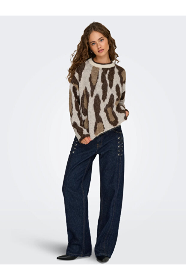 Onledeie Life Ls Jq O-Neck Knt Women Patterned Sweater