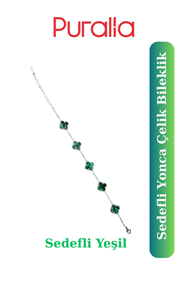 Yonca Çelik Bileklik - Sedefli Çelik - 4