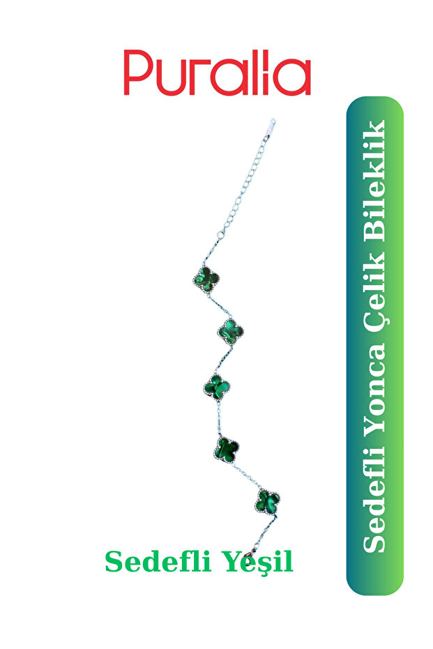 Yonca Çelik Bileklik - Sedefli Çelik - 3