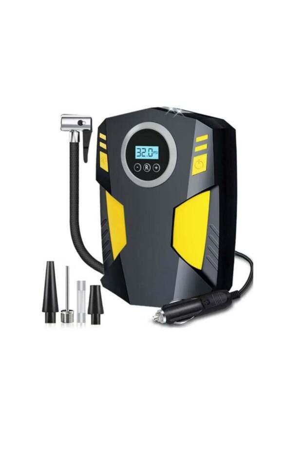 Digital Car Tyre Inflator Air Compressor with Auto Stop and LED Light 12V Fast Portable Air Pump for