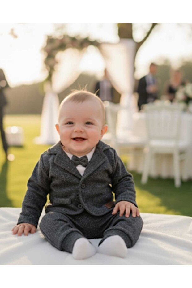 Wedding Suit for Our Little Babies with Stylish Bow Tie