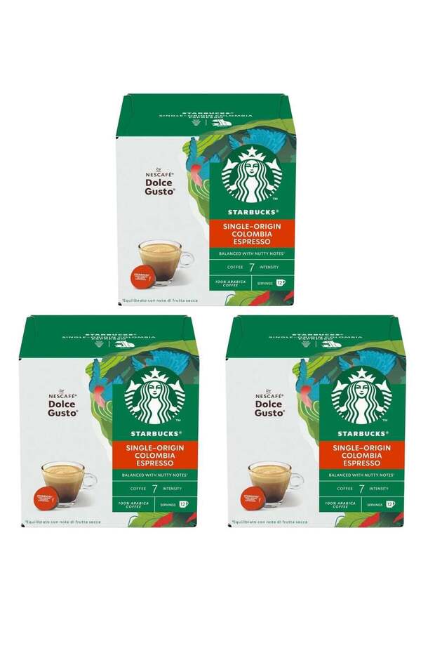 Colombia Espresso Capsules – 3 Packs × 12 Pods – Compatible with Nescafé Dolce Gusto