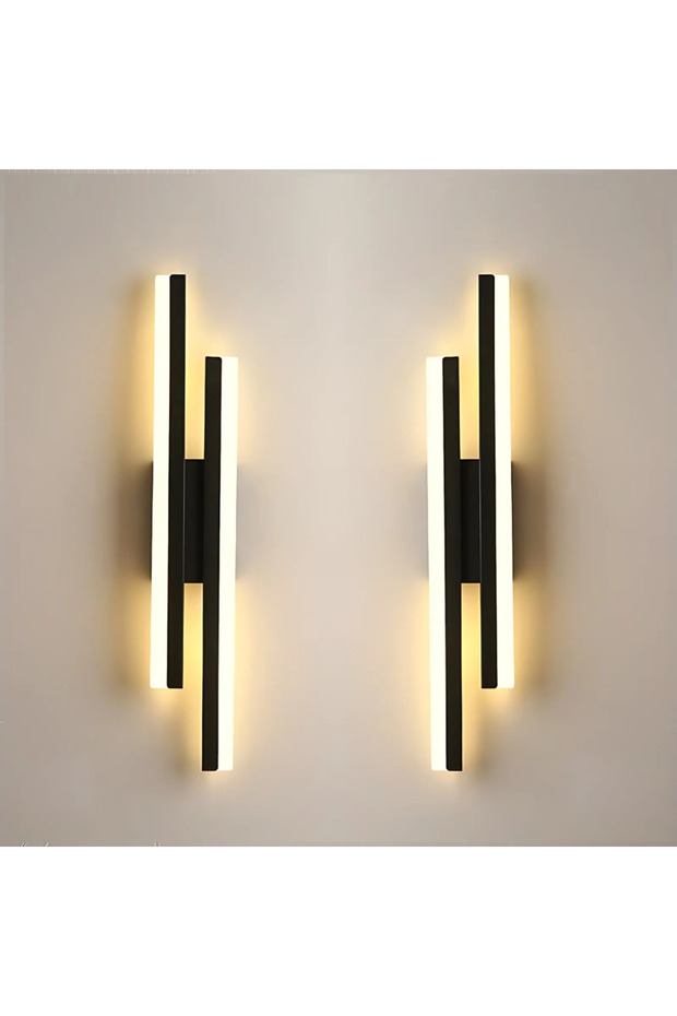 Black LED Bedroom Wall Lamp Sconce, Acrylic Lampshade Indoor Light for Living Room Corridor
