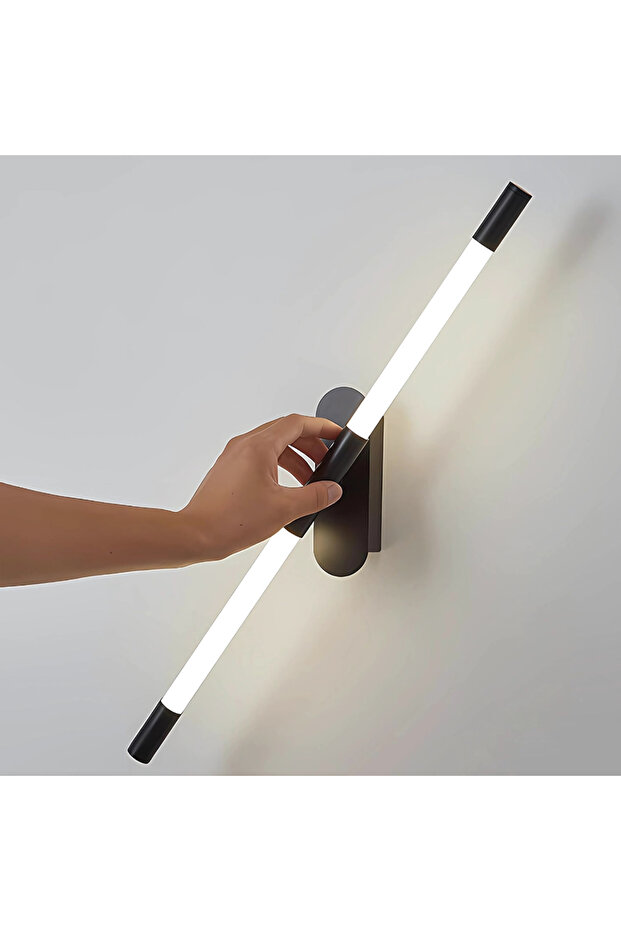 Black Luminous LED Strip Wall Light 360° Rotatable Bedside Stair Staircase Living Room Sconce