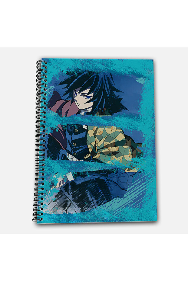 Demon Slayer Giyu Checkered A4 School Notebook 72 Sheets Model 2 - 2