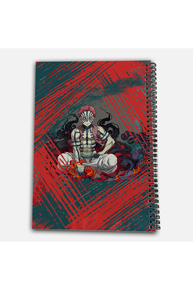 Demon Slayer Akaza Striped A4 School Notebook 72 Sheets Model 2 - 3