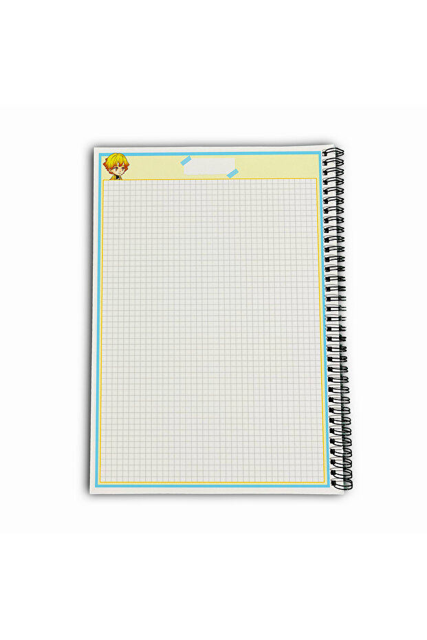 Demon Slayer Zenitsu Checkered A4 School Notebook 72 Sheets Model 3 - 6