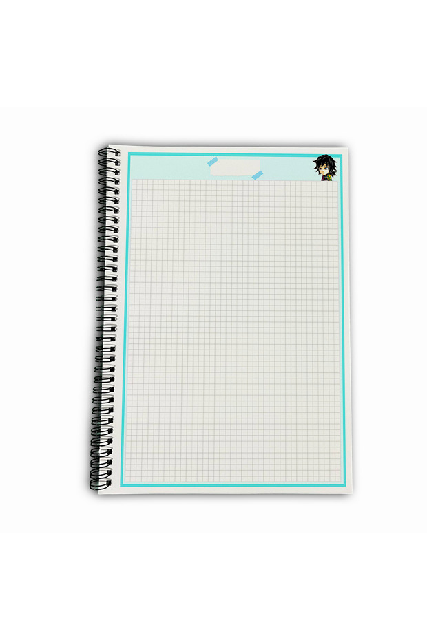 Demon Slayer Giyu Checkered A4 School Notebook 72 Sheets Model 2 - 5