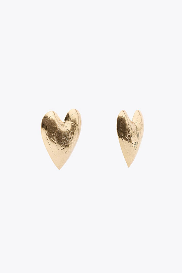 Patterned Heart Earrings - 2