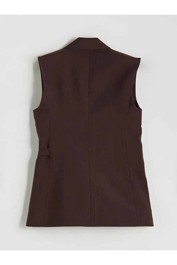 Double Breasted Collar Women's Classic Vest - 2