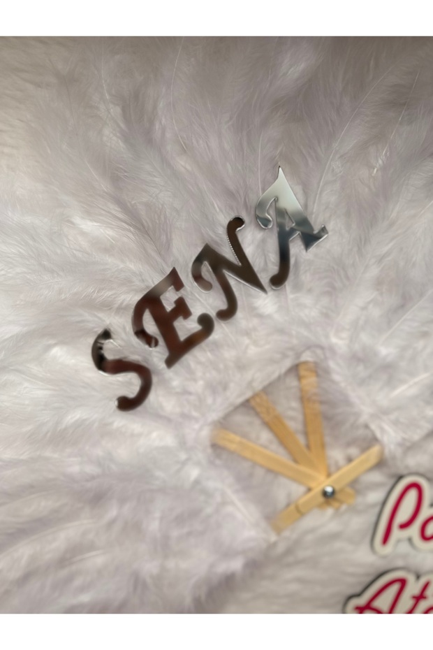 White Bridal Fan Can Be Engraved with Name Silver Color