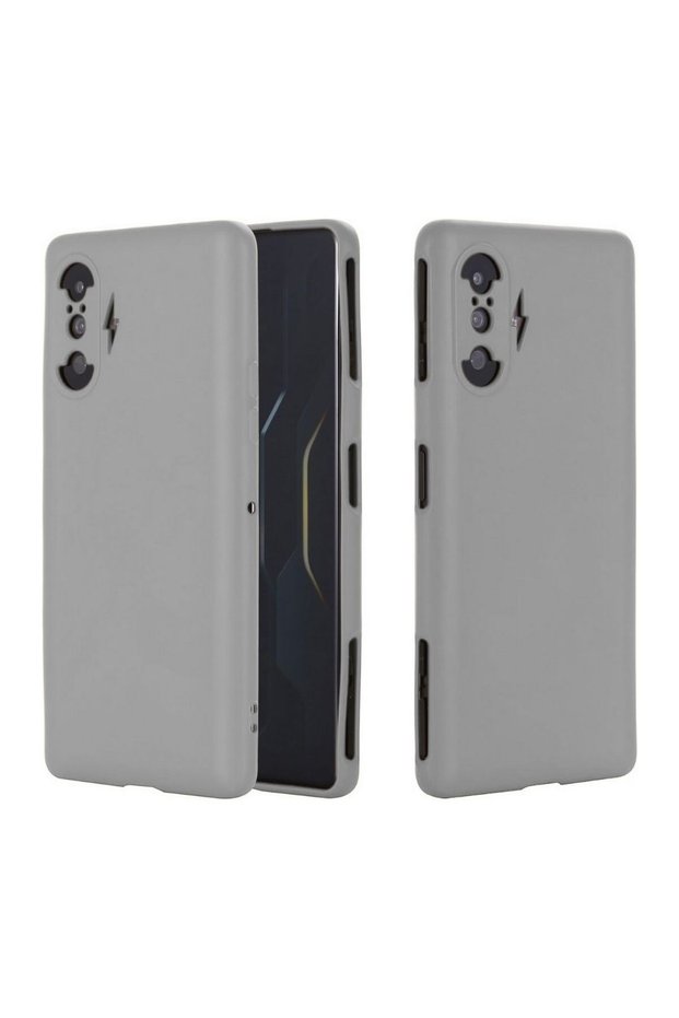 Redmi K40 Gaming Compatible Silicone Case - Camera Protected Flexible Pastel Color Cover - Gray